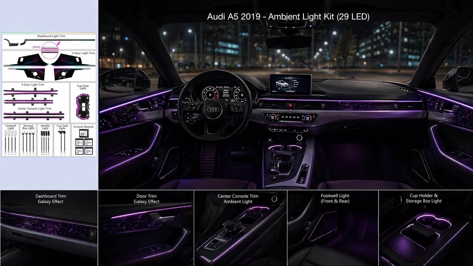 kit lumini ambientale audi a5 b9 (2017+) kit lumini ambientale audi a5 b9 (2017+)