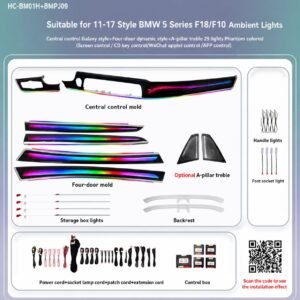 kit lumini ambientale dedicate bmw f10/f18 2011 2017